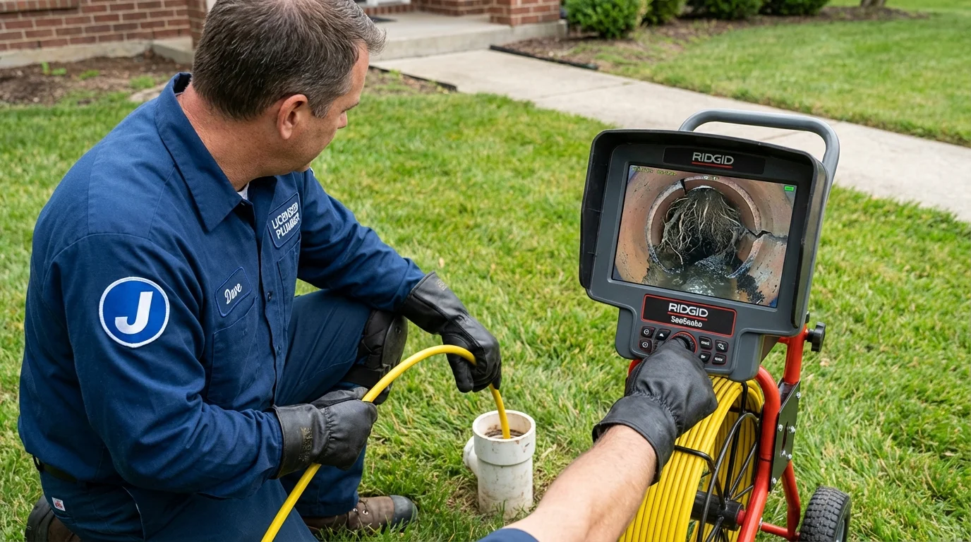 Sewer camera inspection being performed by Johns Plumbing LLC in Westmorland