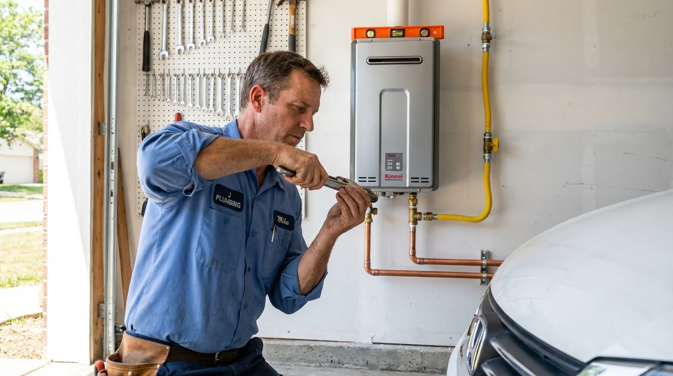 Tankless water heater installation by a Johns Plumbing LLC plumber in Westmorland